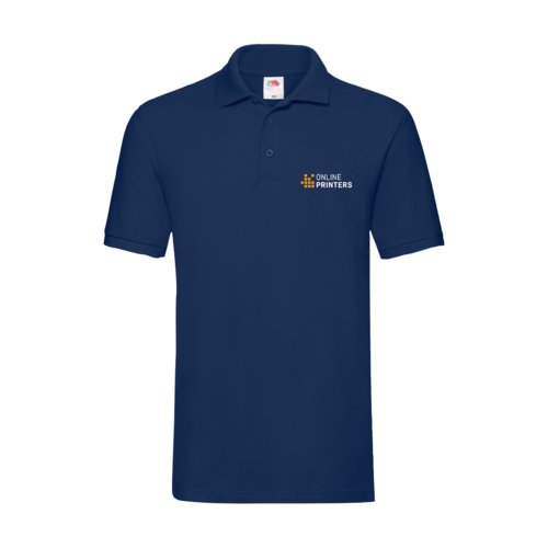 Polo in cotone blu navy da uomo con abbottonatura corta.