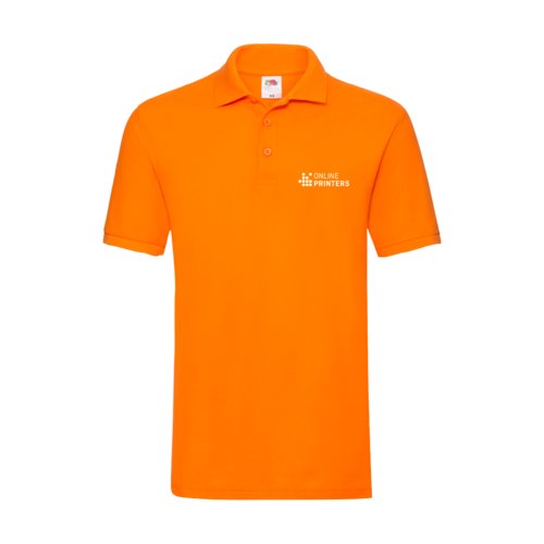 Polo arancione in cotone da uomo con abbottonatura corta.