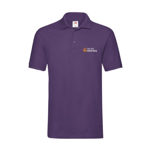 Polo in cotone viola da uomo con abbottonatura corta.