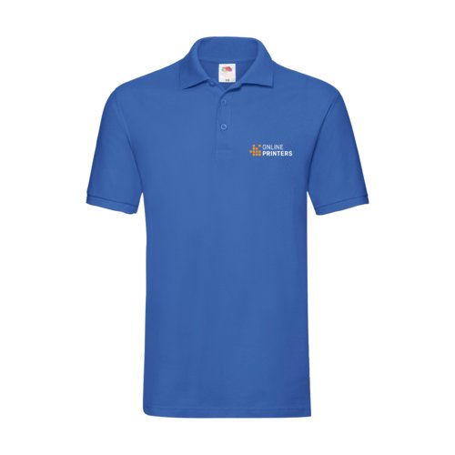 Polo in cotone blu royal da uomo con abbottonatura corta.