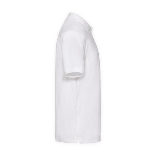 Polo bianco in cotone da uomo con abbottonatura corta.