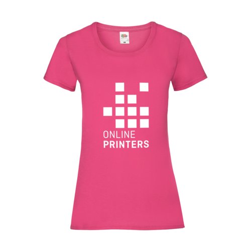 T-shirt da donna in cotone fucsia, vestibilit su misura.