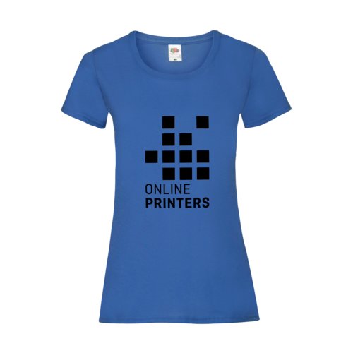 T-shirt da donna in cotone blu royal con maniche corte.