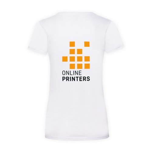 T-shirt bianca in cotone da donna a maniche corte.