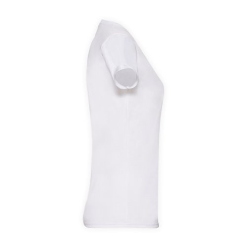 T-shirt bianca in cotone da donna a maniche corte.