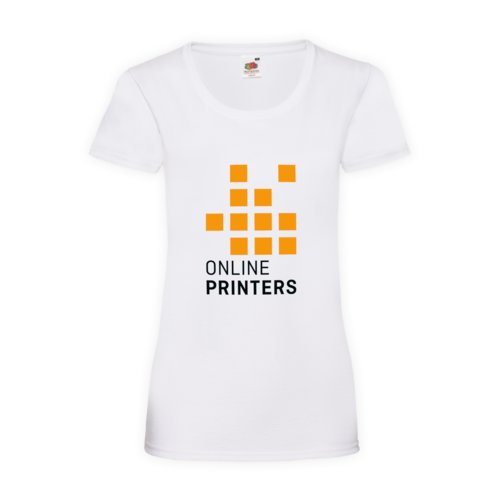 T-shirt bianca in cotone da donna a maniche corte.
