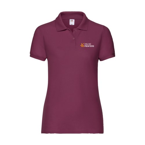 Polo da donna bordeaux in misto poliestere-cotone.