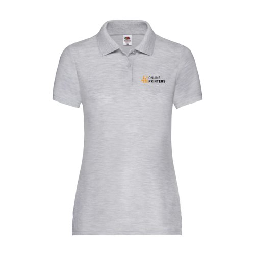 Polo da donna grigio mlange in misto poliestere-cotone.