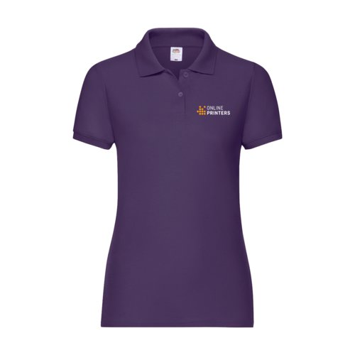 Polo da donna viola in misto poliestere-cotone.