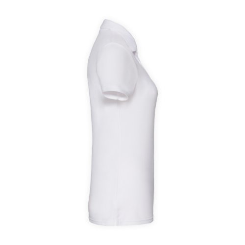 Polo bianco in tessuto misto da donna a maniche corte.