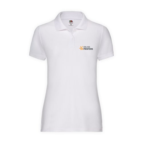 Polo da donna bianco in tessuto misto.