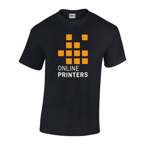 T-shirt nera in cotone da uomo a maniche corte.