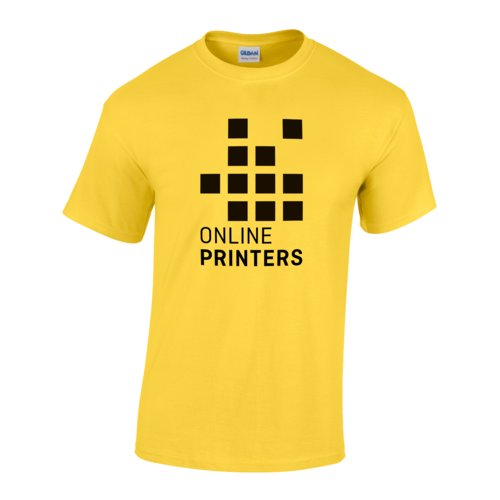 T-shirt gialla in cotone a maniche corte.