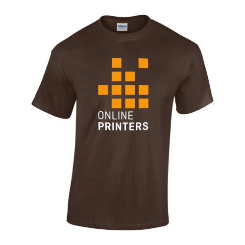 T-shirt da uomo in cotone marrone scuro a maniche corte.