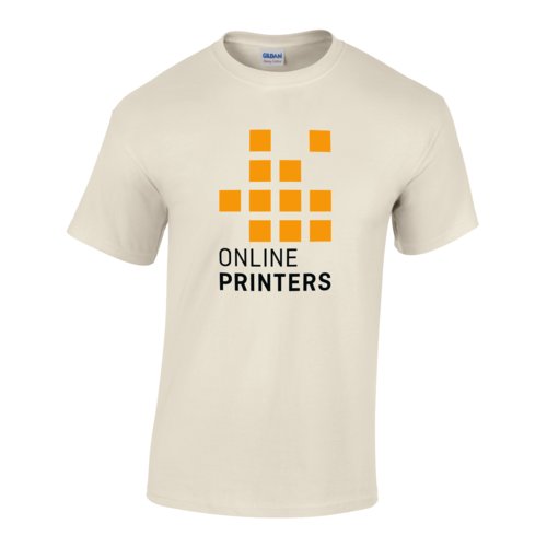 T-shirt beige in cotone da uomo a maniche corte.