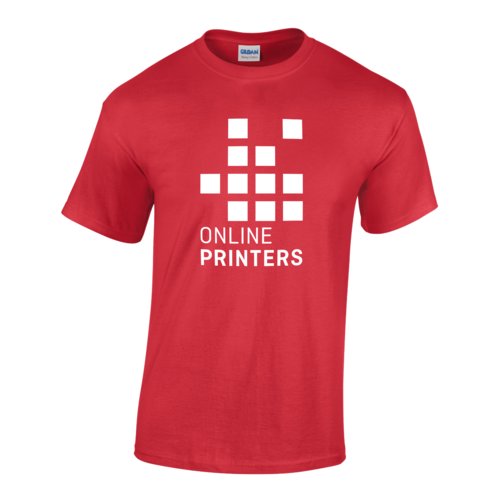T-shirt rossa in cotone da uomo a maniche corte.