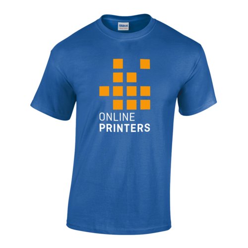 T-shirt in cotone blu royal con maniche corte.