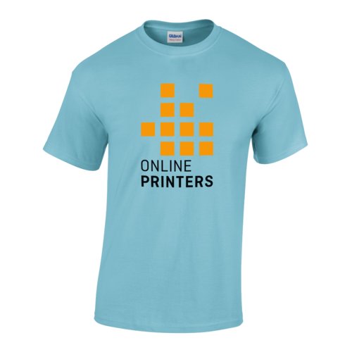 T-shirt in cotone azzurro da uomo a maniche corte.