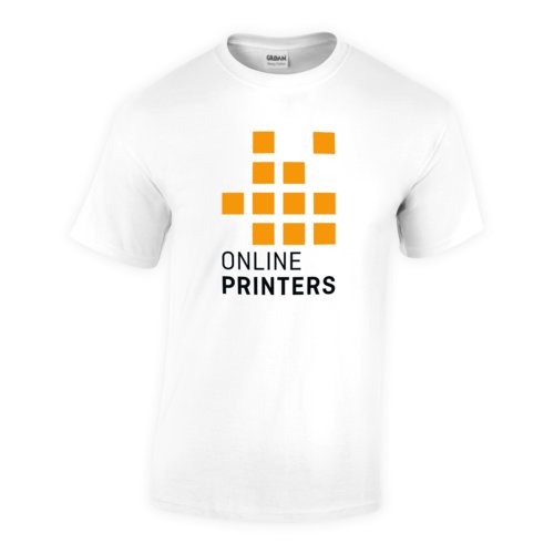 T-shirt bianca in cotone da uomo a maniche corte.