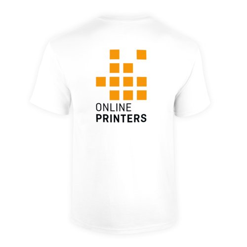 T-shirt bianca in cotone da uomo a maniche corte.