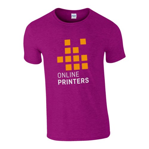 T-shirt fucsia in cotone da uomo a maniche corte.