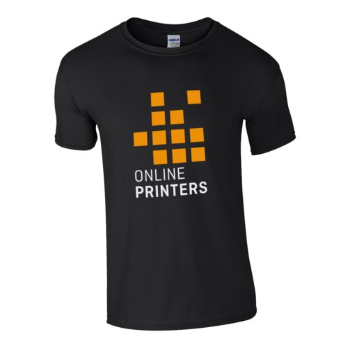 T-shirt nera in cotone da uomo a maniche corte.