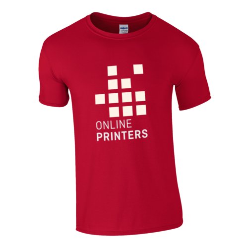 T-shirt in cotone rosso ciliegia da uomo a maniche corte.