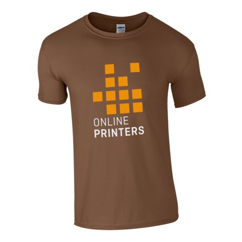 T-shirt marrone in cotone da uomo a maniche corte.