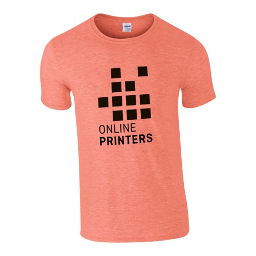 T-shirt arancione in cotone da uomo a maniche corte.