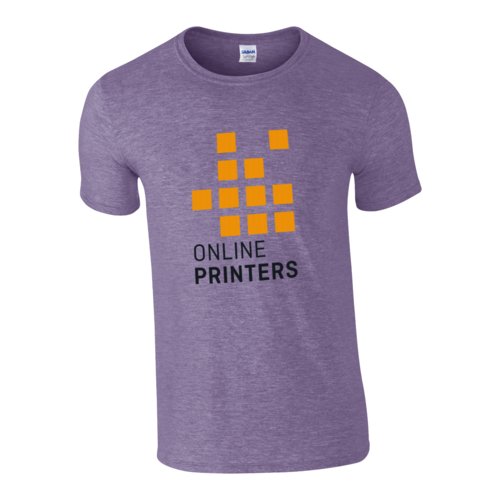 T-shirt in cotone mlange viola da uomo a maniche corte.
