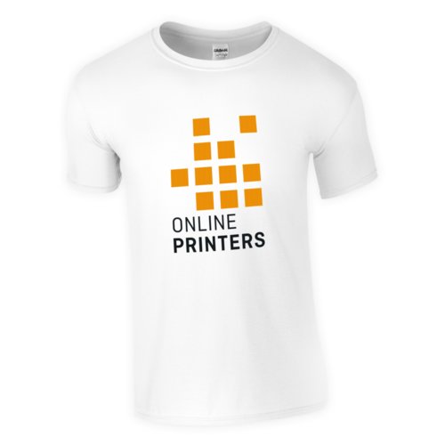 T-shirt bianca in cotone da uomo a maniche corte.