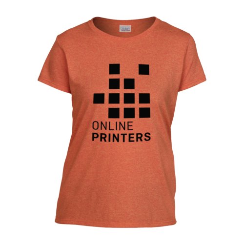 T-shirt arancione in cotone da donna, taglio dritto.