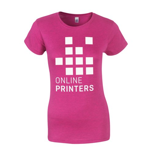 T-shirt in cotone fucsia da donna a maniche corte.