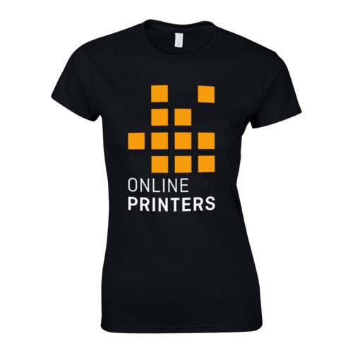 T-shirt nera da donna in jersey di cotone a maniche corte.