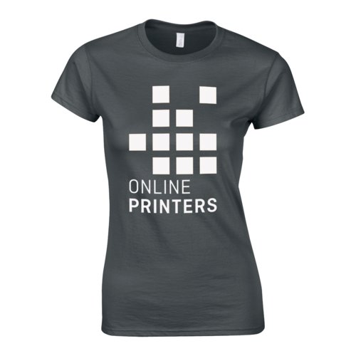 T-shirt da donna color antracite in jersey di cotone a maniche corte.