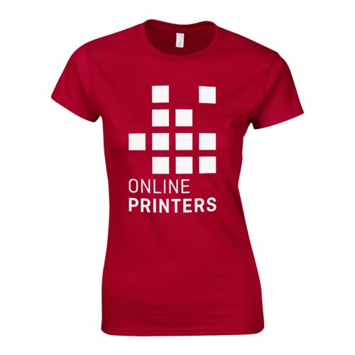 T-shirt da donna in jersey di cotone rosso ciliegia a maniche corte.