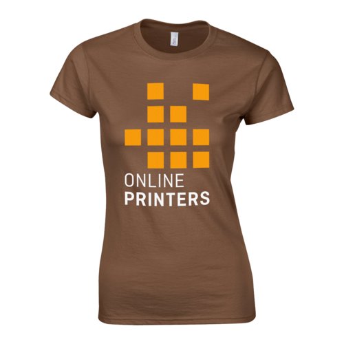 T-shirt marrone da donna in jersey di cotone a maniche corte.