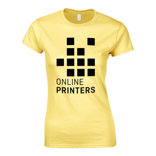 T-shirt da donna gialla in jersey di cotone a maniche corte.