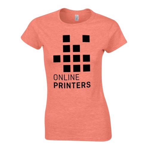T-shirt da donna in cotone arancione mlange a maniche corte.
