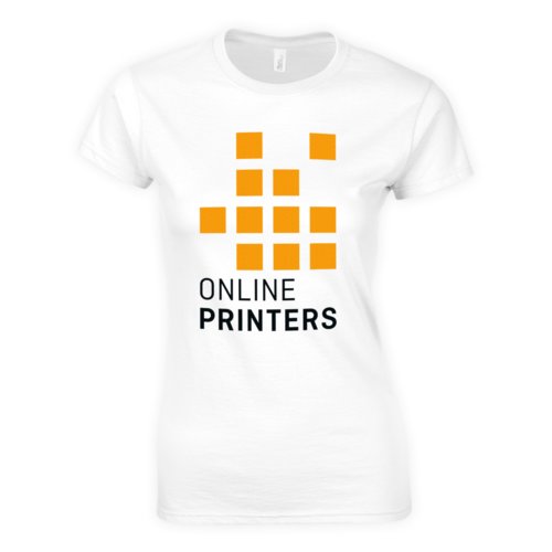 T-shirt bianca in cotone da donna a maniche corte.