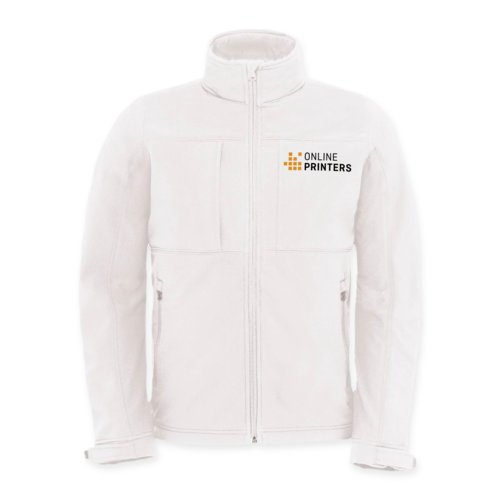 Giacca softshell bianca in poliestere ed elastan da uomo.