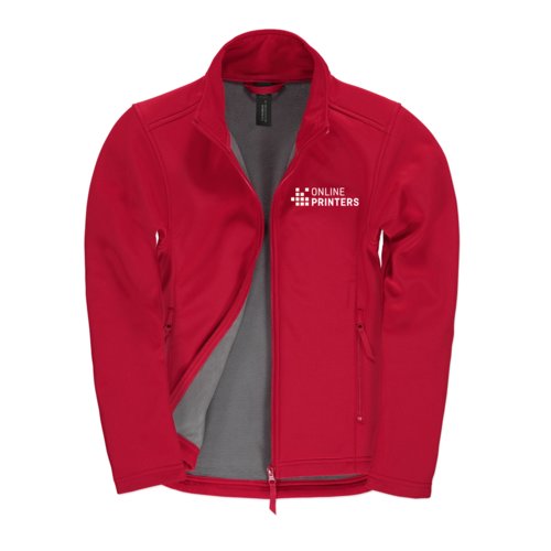 Giacca softshell rossa in poliestere ed elastan da donna con cerniera.