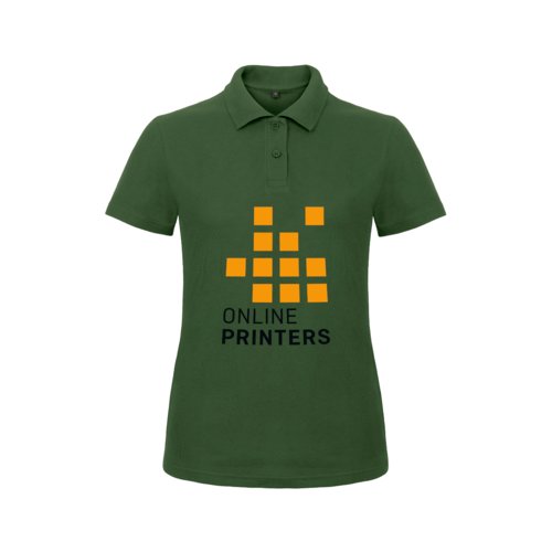 Polo verde con abbottonatura corta e maniche corte.