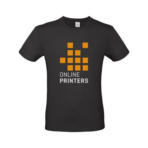 T-shirt nera in cotone da uomo a maniche corte.