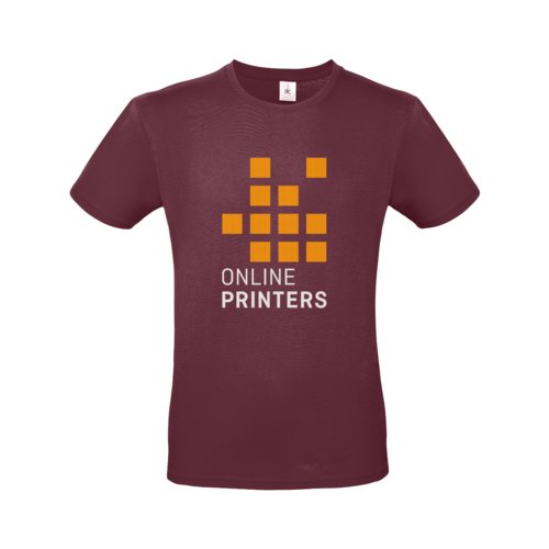 T-shirt bordeaux in cotone da uomo a maniche corte.