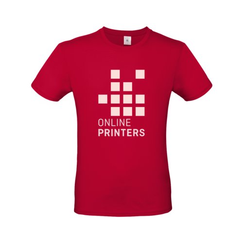 T-shirt da uomo in cotone rosso scuro a maniche corte.