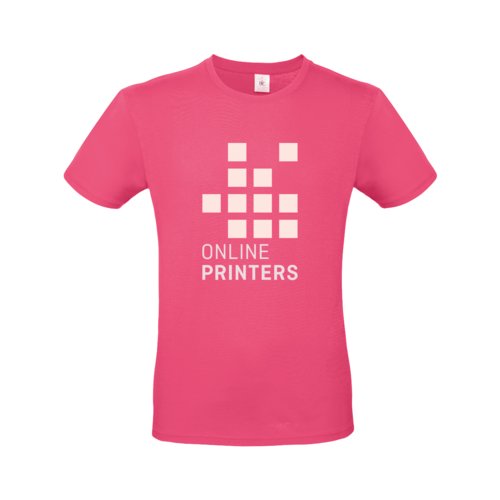 T-shirt da uomo in cotone fucsia a maniche corte.