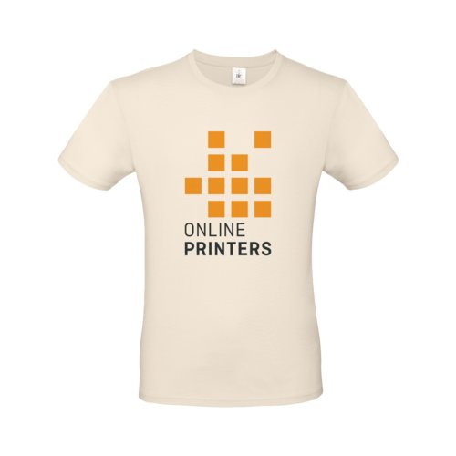 T-shirt beige in cotone da uomo a maniche corte.
