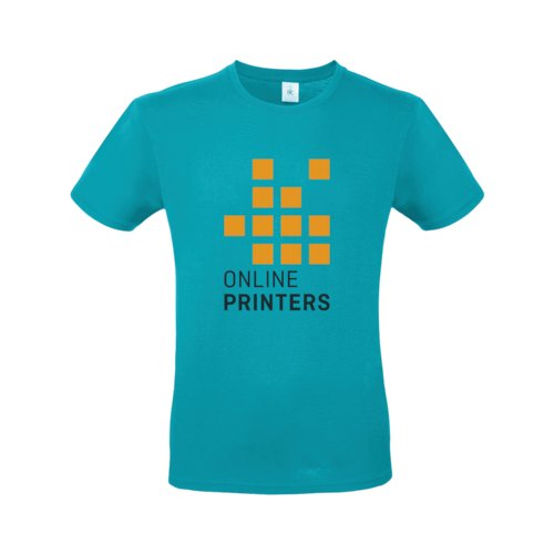 T-shirt da uomo turchese in cotone con maniche corte.