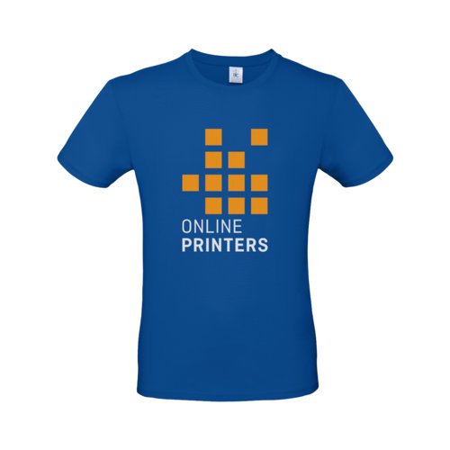 T-shirt blu reale in cotone da uomo a maniche corte.